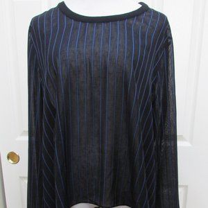 RUTI HI LOW LIGHT WEIGHT STRIPED BIG TOP BLACK/BLUE  SIZE 5